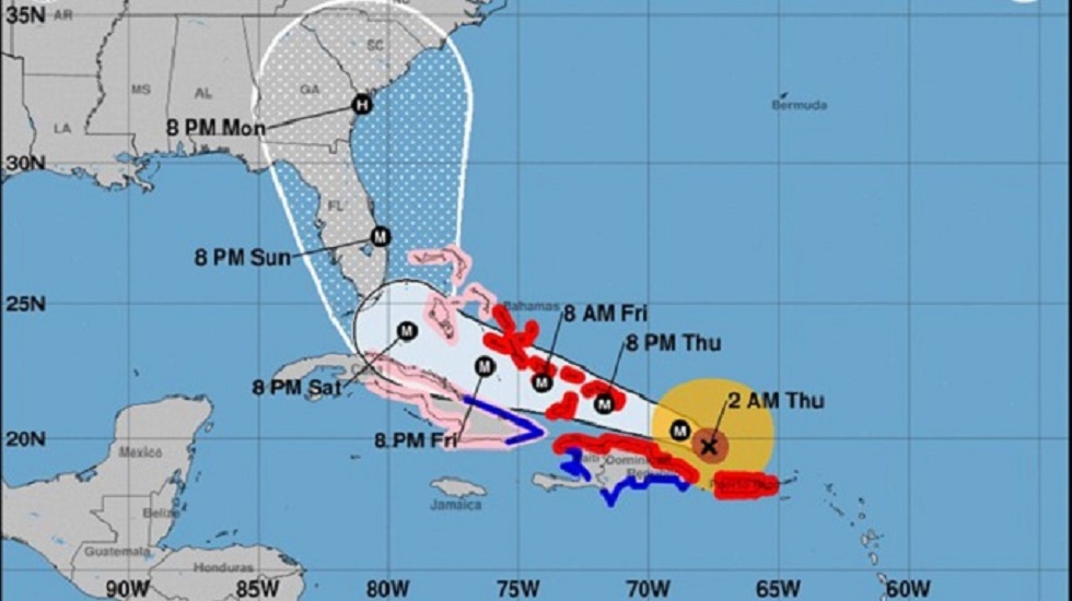 Centro Nacional de Huracanes informa localización de Irma a las 8:00 AM de este jueves