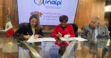 INAIPI firma acuerdo con la Universidad Santander para fortalecer competencias de su personal. 