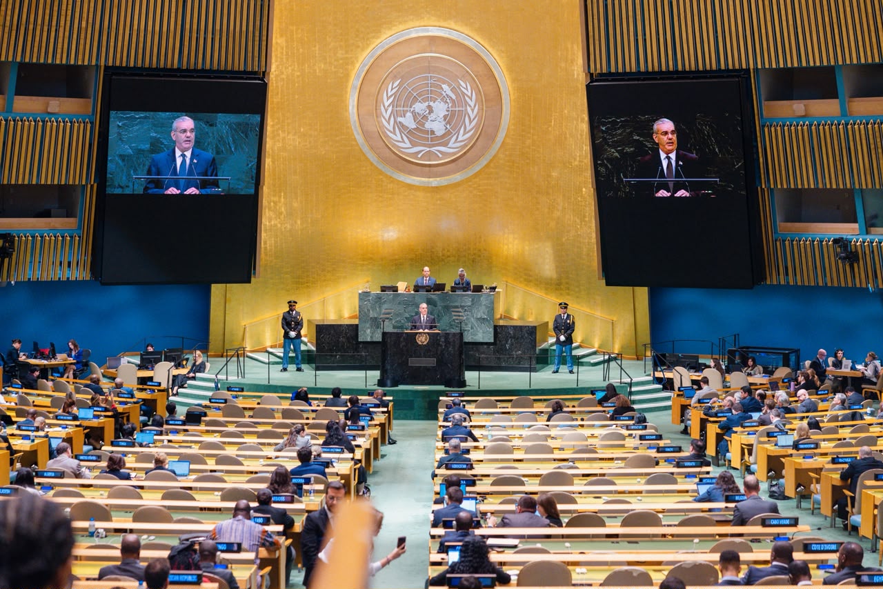 Vista de la Asamblea General de la ONU durante la intervención del presidente Luis Abinader.